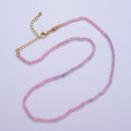 24K Gold plated Gold Beaded Necklace, Morganite Jewelry, Beaded Morganite Necklace, Dainty Gold Necklace, Beaded Layering Necklace | WA-1160 Clearance Pricing - DLUXCA