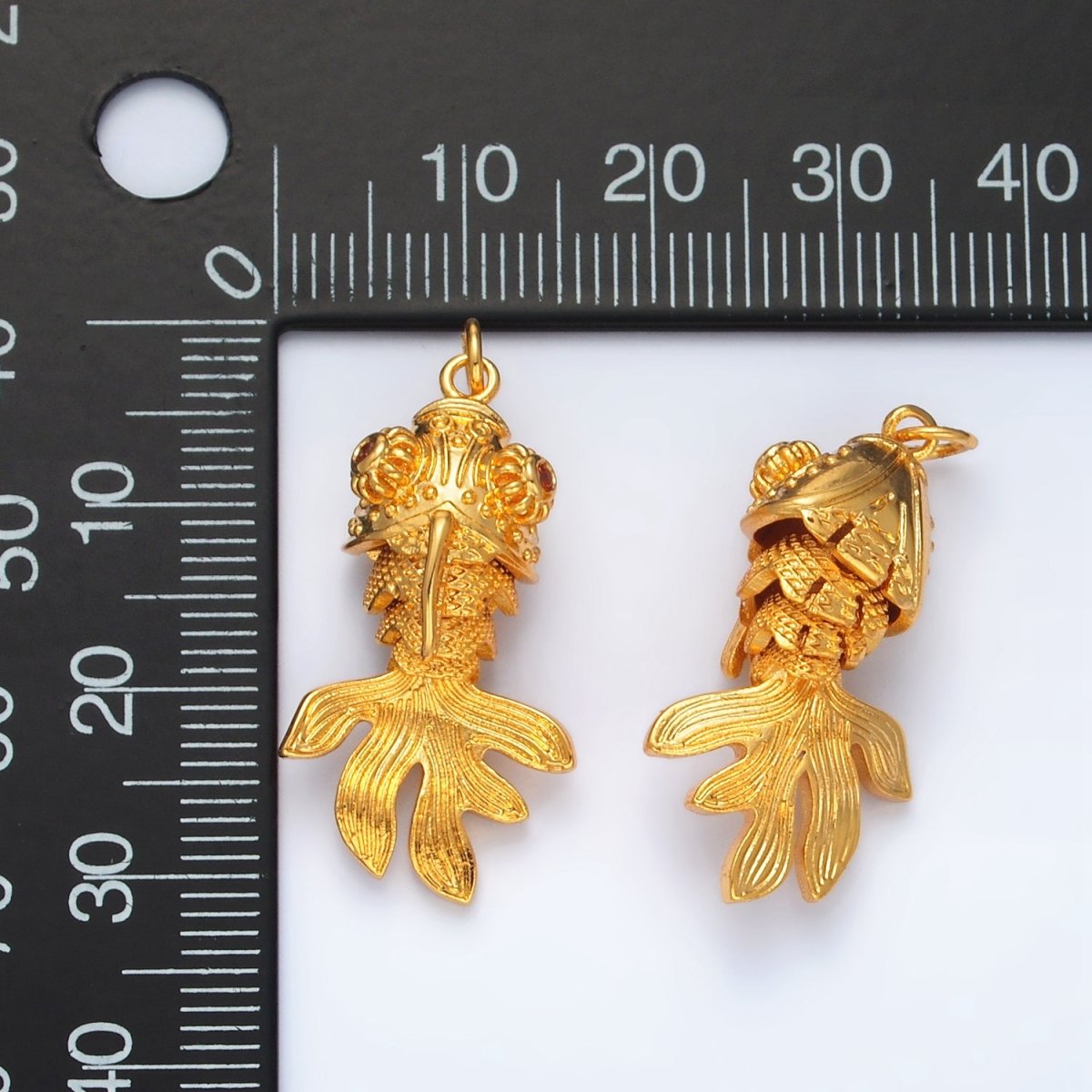 24K Gold plated Gold Fish Artisan Multidimensional Pet Animal Charm | E018 - DLUXCA