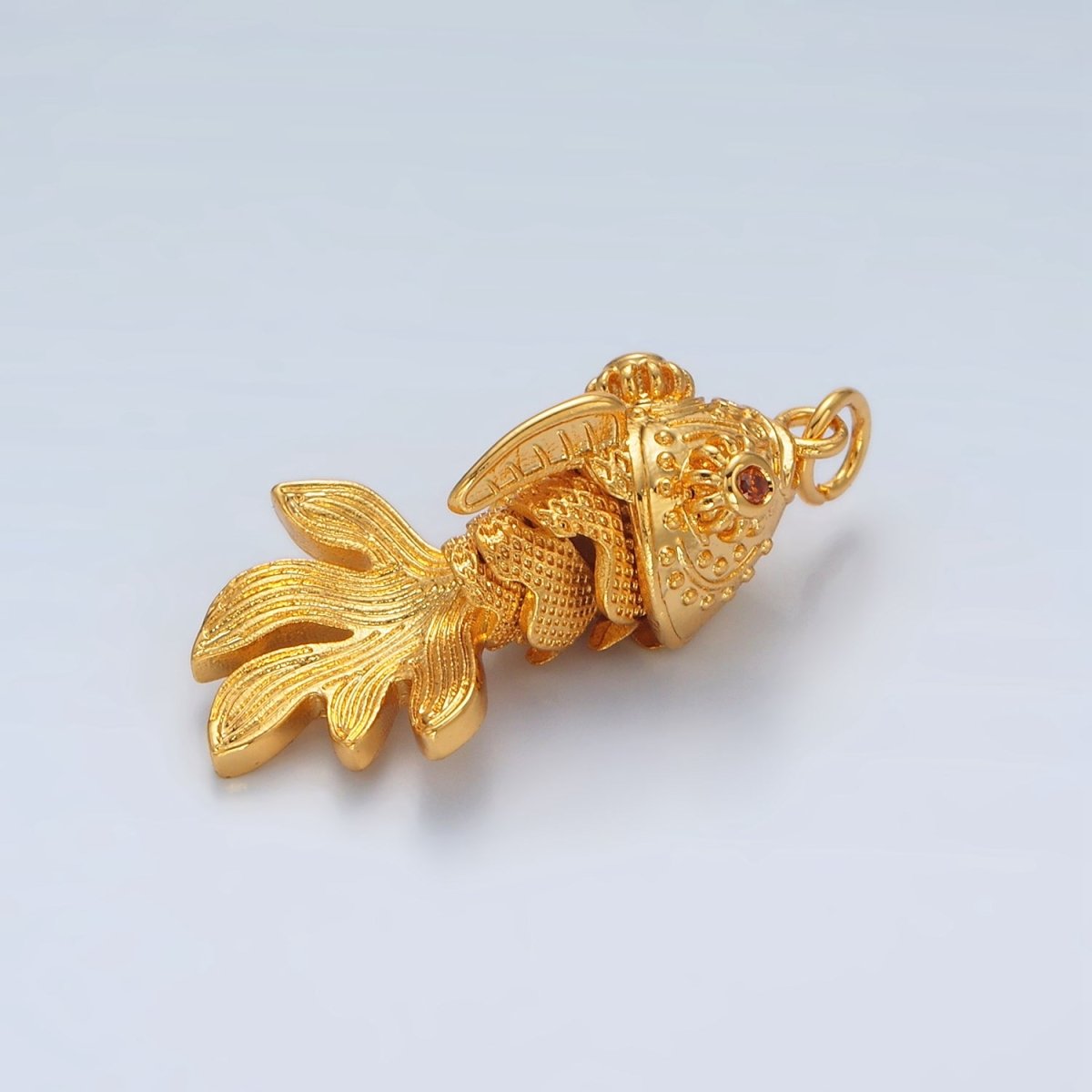 24K Gold plated Gold Fish Artisan Multidimensional Pet Animal Charm | E018 - DLUXCA