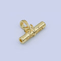 24K Gold plated Graduate Diploma Engraved Charm | AA1485 - DLUXCA
