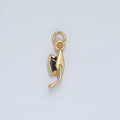 24K Gold plated Graduation Cap Black Enamel Mini Charm in Gold & Silver | N822 - DLUXCA