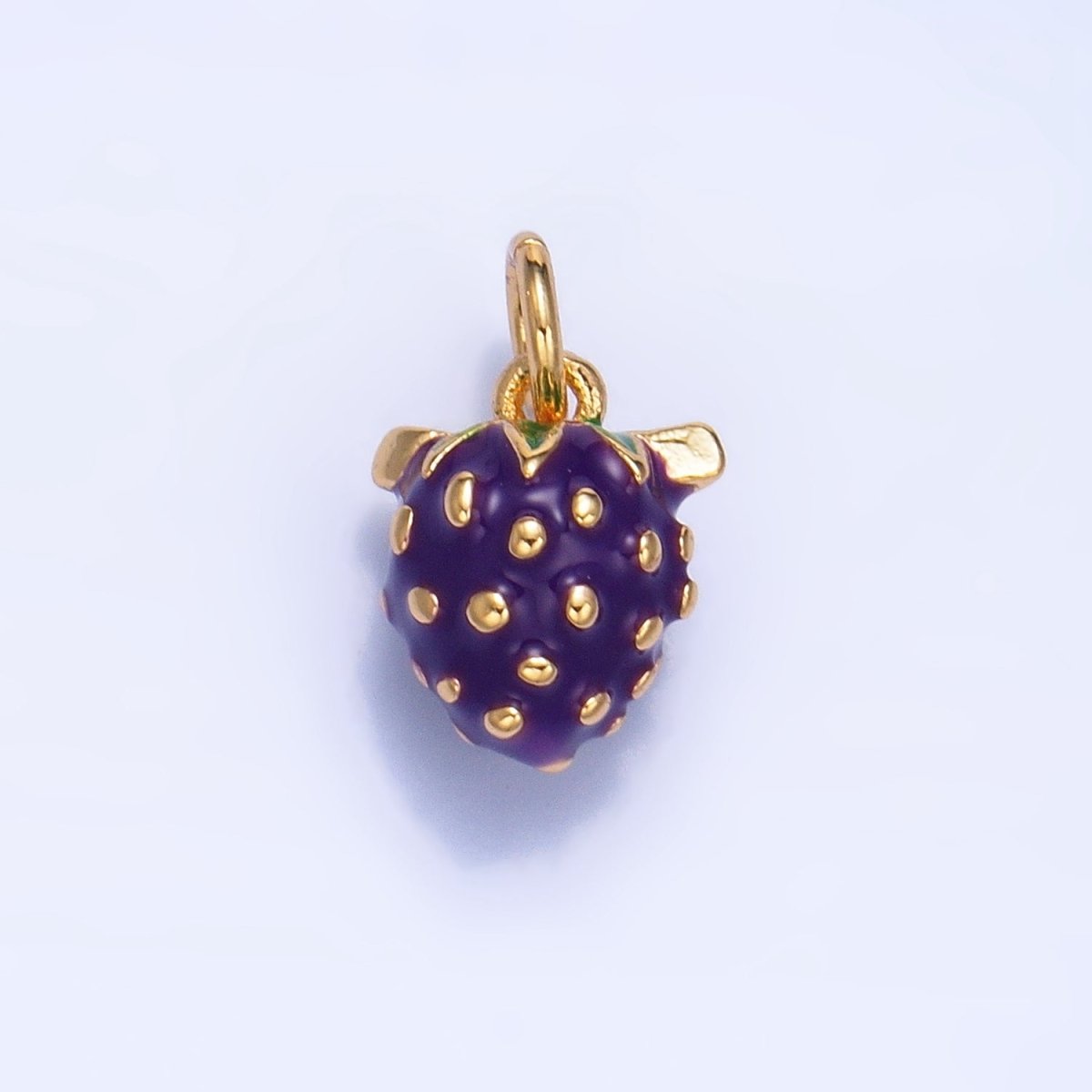 24K Gold plated Grape Fruit Enamel Mini Multidimensional Charm | W060 - DLUXCA
