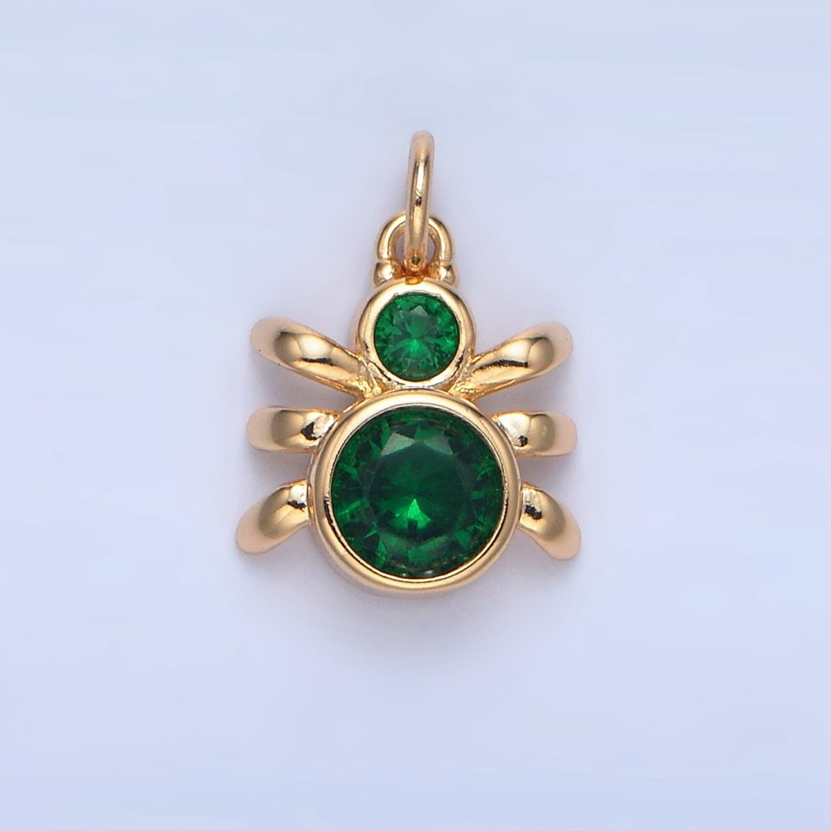 24K Gold plated Green, Black, Red CZ Insect Spider Charm | X886 - X901