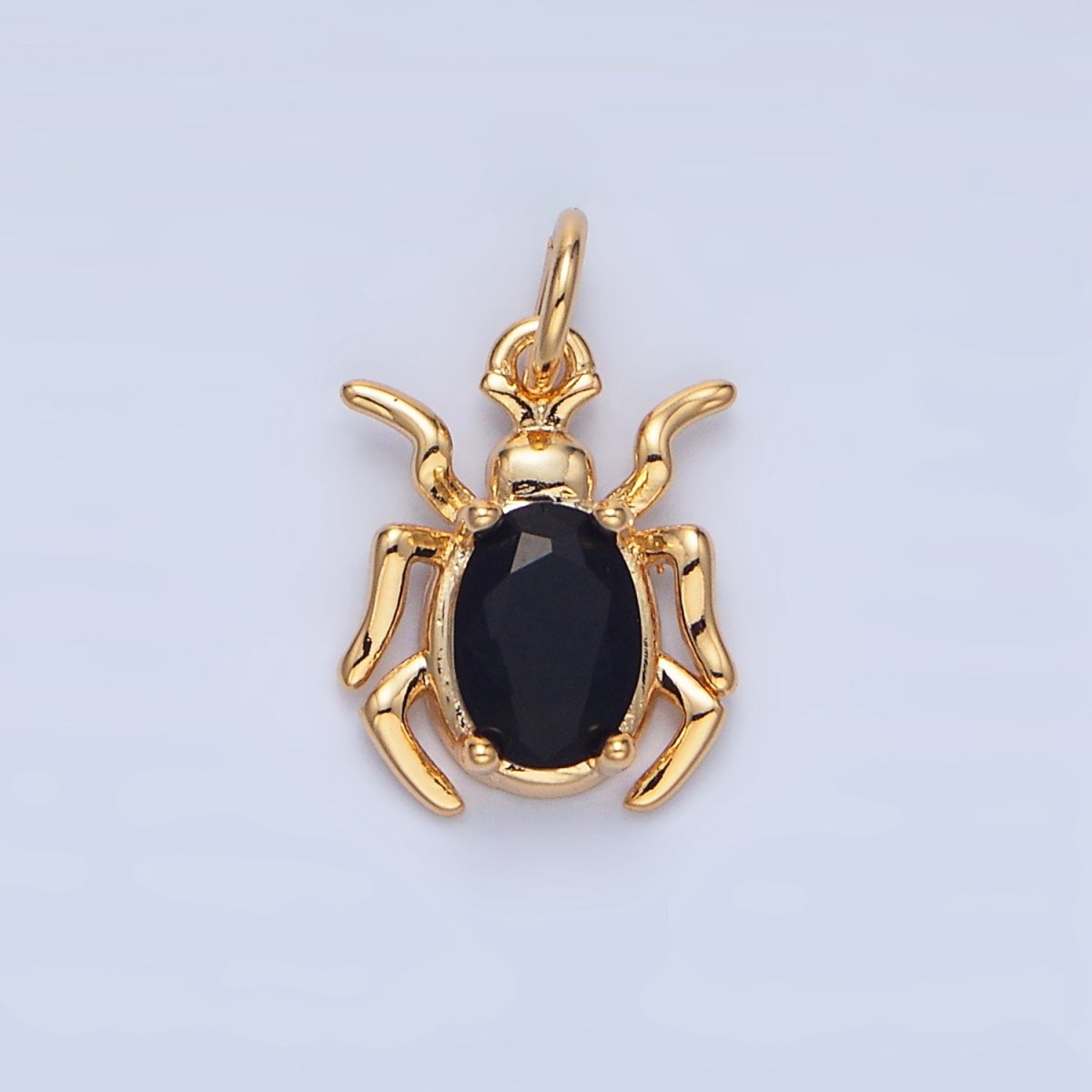 24K Gold plated Green, Black, Red CZ Spider Insect Charm | X902 - X904
