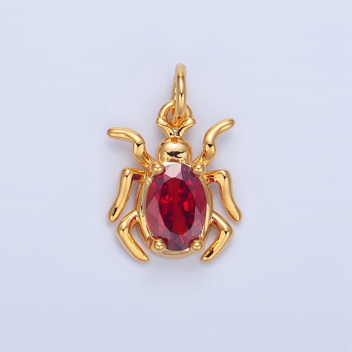 24K Gold plated Green, Black, Red CZ Spider Insect Charm | X902 - X904