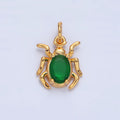 24K Gold plated Green, Black, Red CZ Spider Insect Charm | X902 - X904