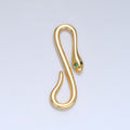 24K Gold plated Green CZ Snake Push Closure Findings in Gold & Silver | Z974 - DLUXCA