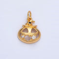 24K Gold plated Halloween Pumpkin CZ Charm in Gold & Silver | X910