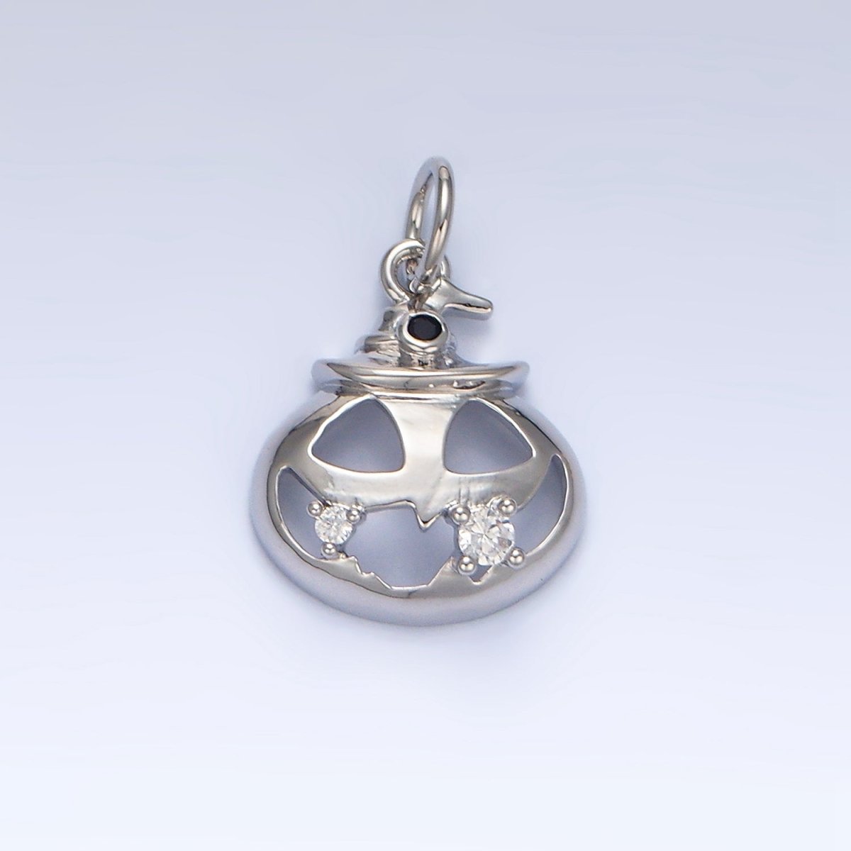 24K Gold plated Halloween Pumpkin CZ Charm in Gold & Silver | X910