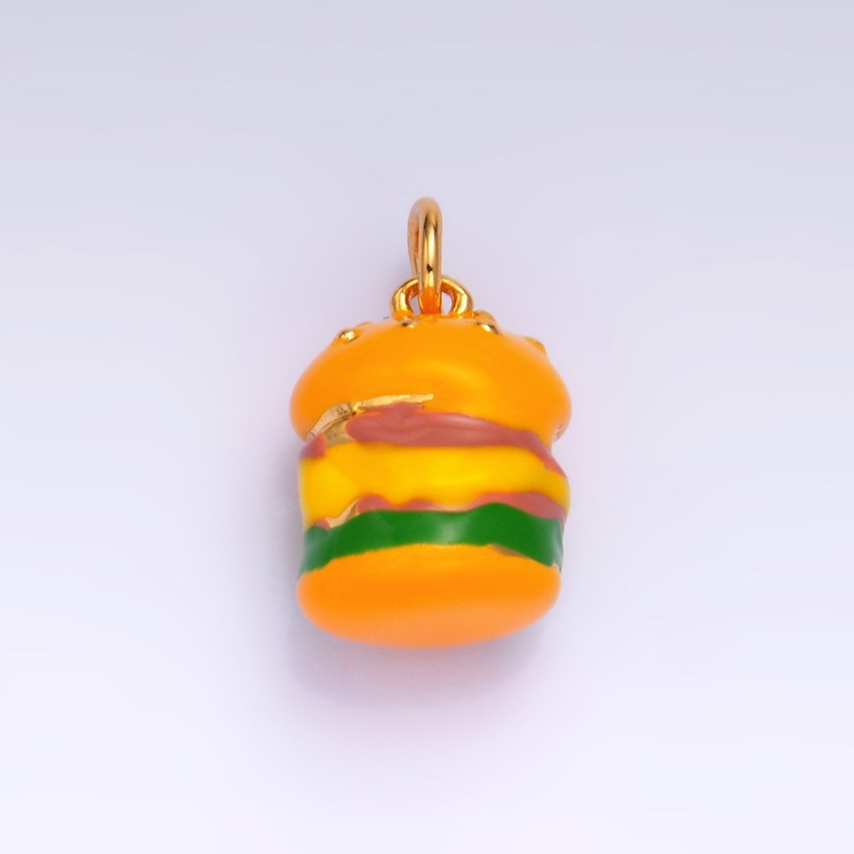 24K Gold plated Hamburger Fast - food Charm | W343 - DLUXCA