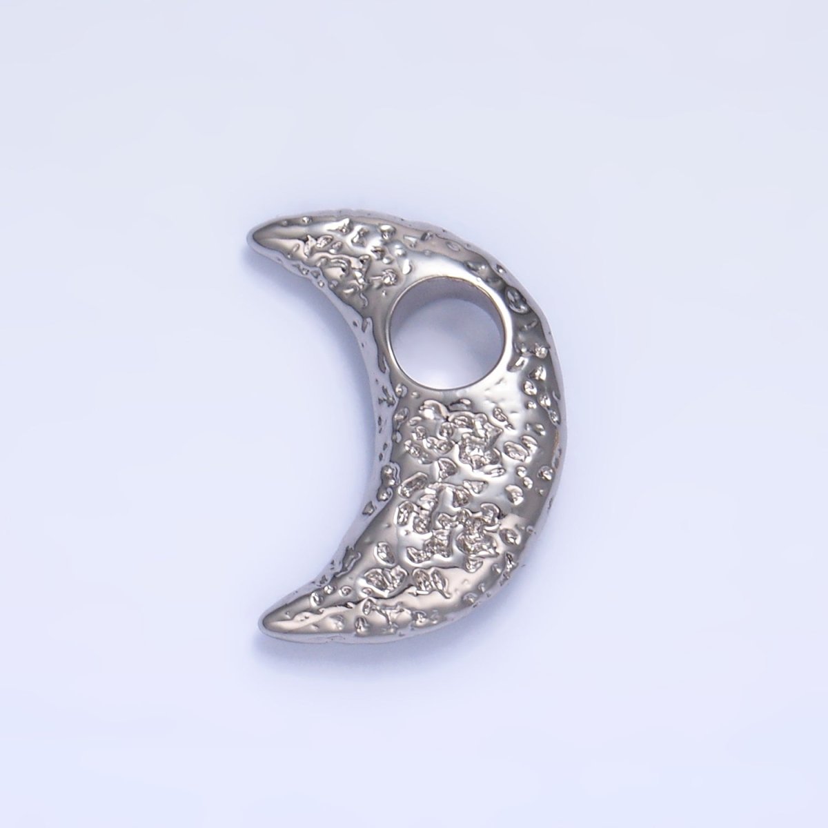 24K Gold plated Hammered Celestial Crescent Moon Pendant in Gold & Silver | B630 