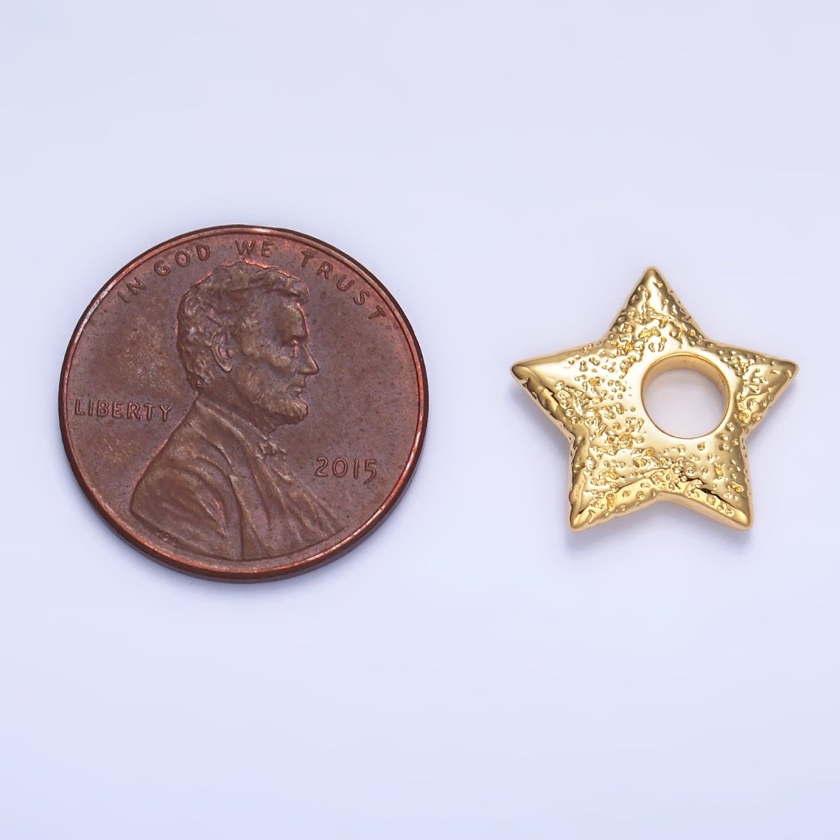 24K Gold plated Hammered Celestial Star Pendant in Gold & Silver | B629 - DLUXCA
