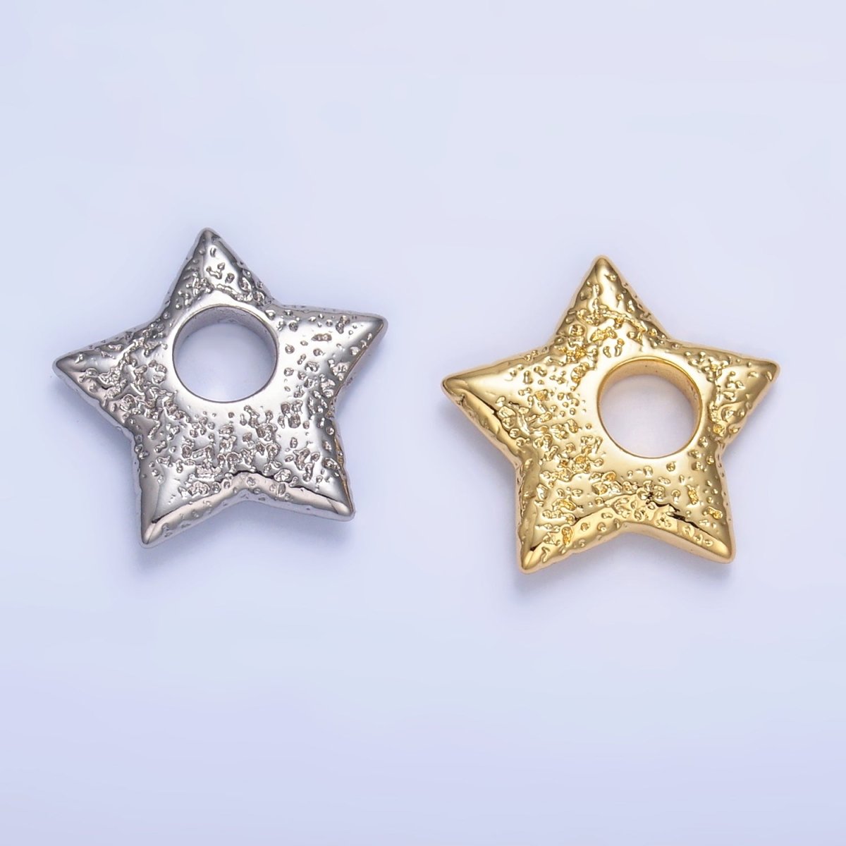 24K Gold plated Hammered Celestial Star Pendant in Gold & Silver | B629 - DLUXCA