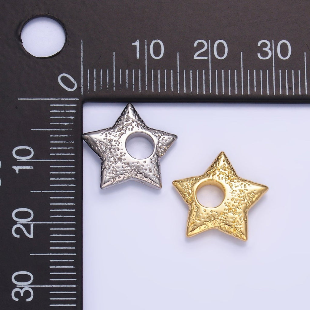 24K Gold plated Hammered Celestial Star Pendant in Gold & Silver | B629 - DLUXCA
