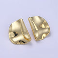 24K Gold plated Minimalist Hammered Foil Stud Earrings Set in Gold & Silver | T345 T346