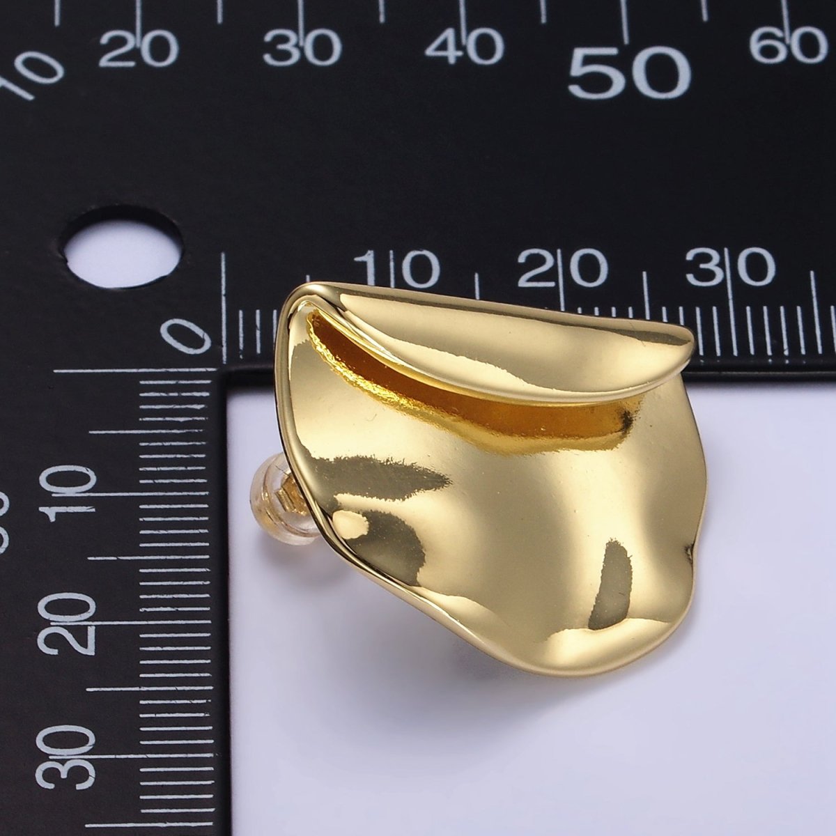 24K Gold plated Minimalist Hammered Foil Stud Earrings Set in Gold & Silver | T345 T346