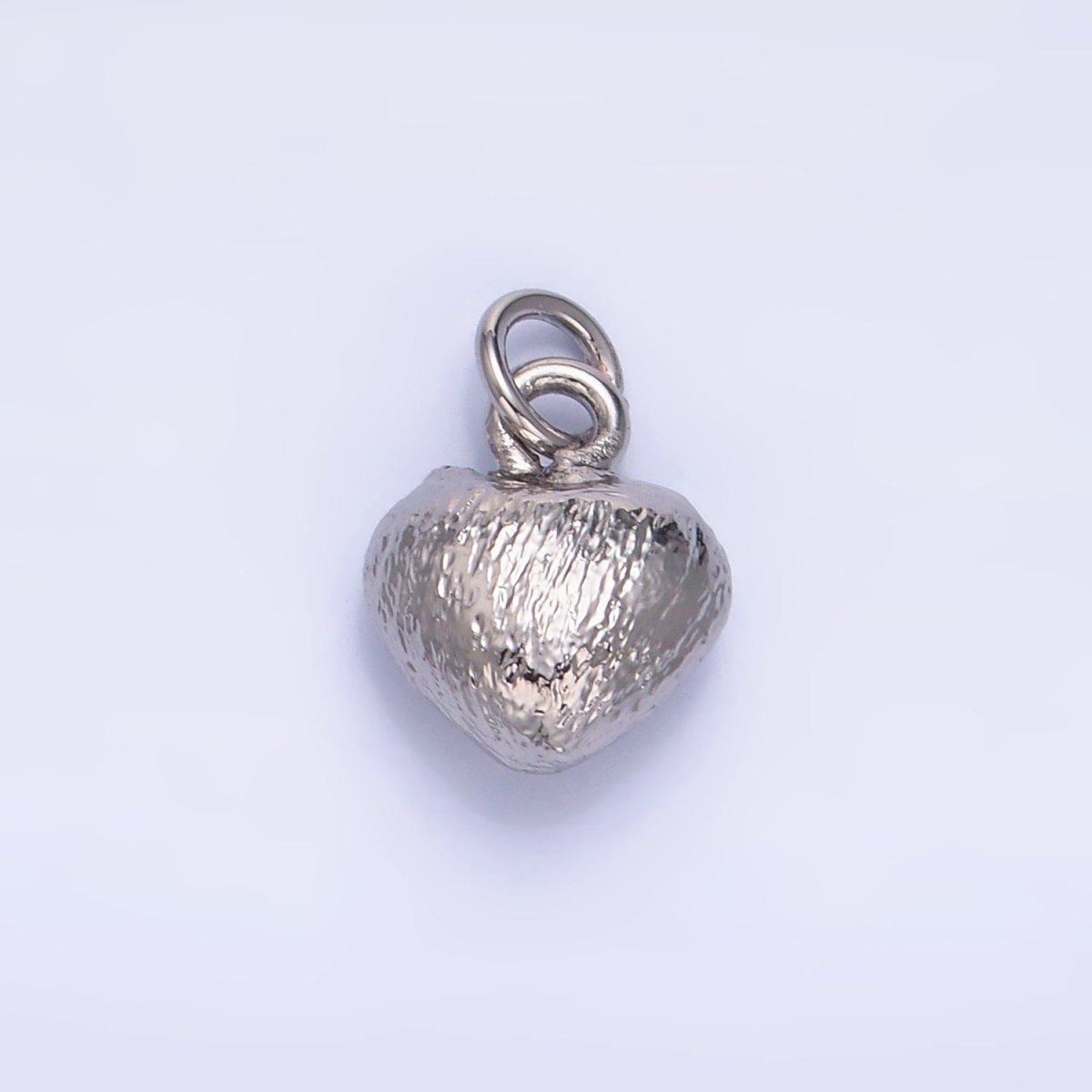 24K Gold plated Hammered Heart Charm in Gold & Silver | W265