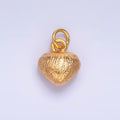 24K Gold plated Hammered Heart Charm in Gold & Silver | W265