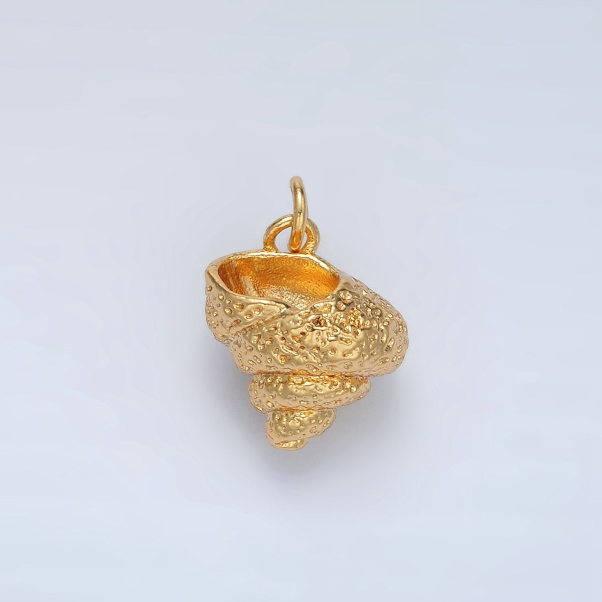 24K Gold plated Hammered Textured Clam Sea Shell Charm | AC150 - DLUXCA