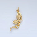 24K Gold plated Hammered Textured CZ Butterfly Charm | AC - 109 - DLUXCA