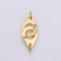 24k Gold plated HandCuff Connector Dainty Gold Handcuff Charm Connectors, Gold Link Necklace Bracelet Connector for Jewelry Making Supply K-403 - DLUXCA
