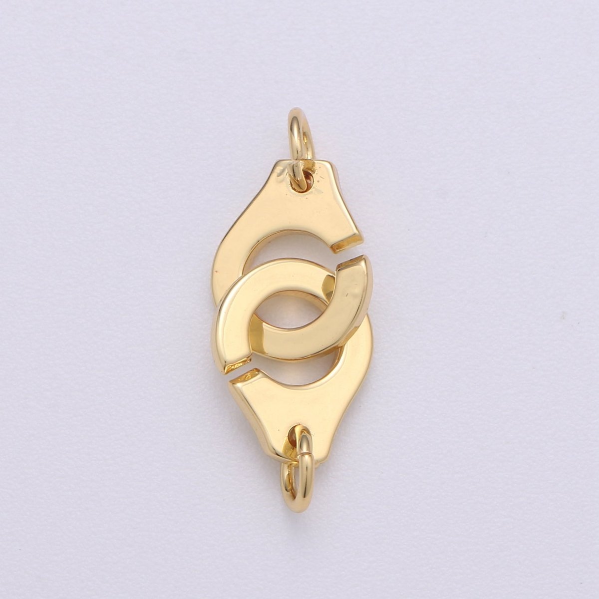 24k Gold plated HandCuff Connector Dainty Gold Handcuff Charm Connectors, Gold Link Necklace Bracelet Connector for Jewelry Making Supply K-403 - DLUXCA