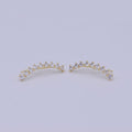 24K Gold plated Heart Clear CZ Lined Ear Climber Earrings | AB1199 - DLUXCA