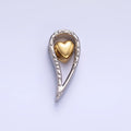 24K Gold plated Heart Geometric Teardrop Mixed Metal Slide Charm Set | W825 