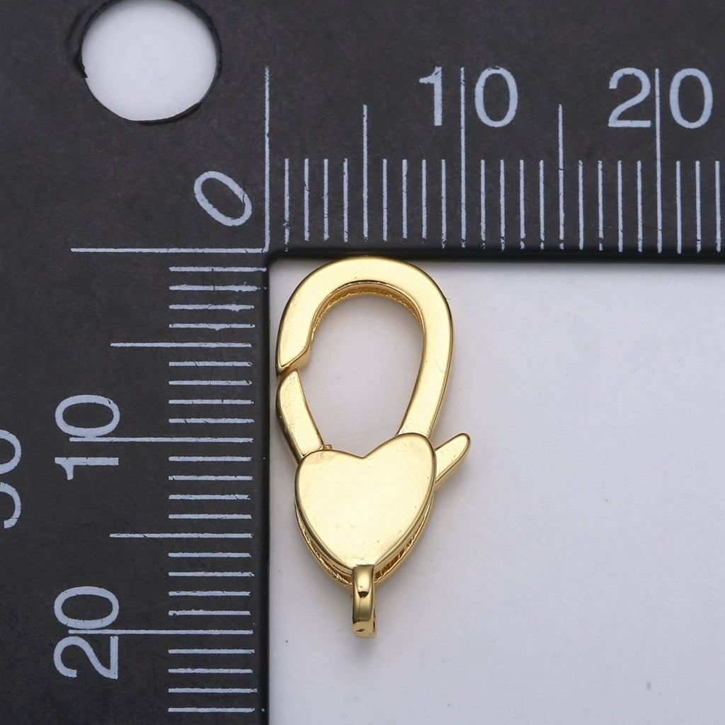 24K Gold plated Heart Lobster Clasp For DIY Jewelry Making For Bracelet Necklace Supplies L-173 - DLUXCA