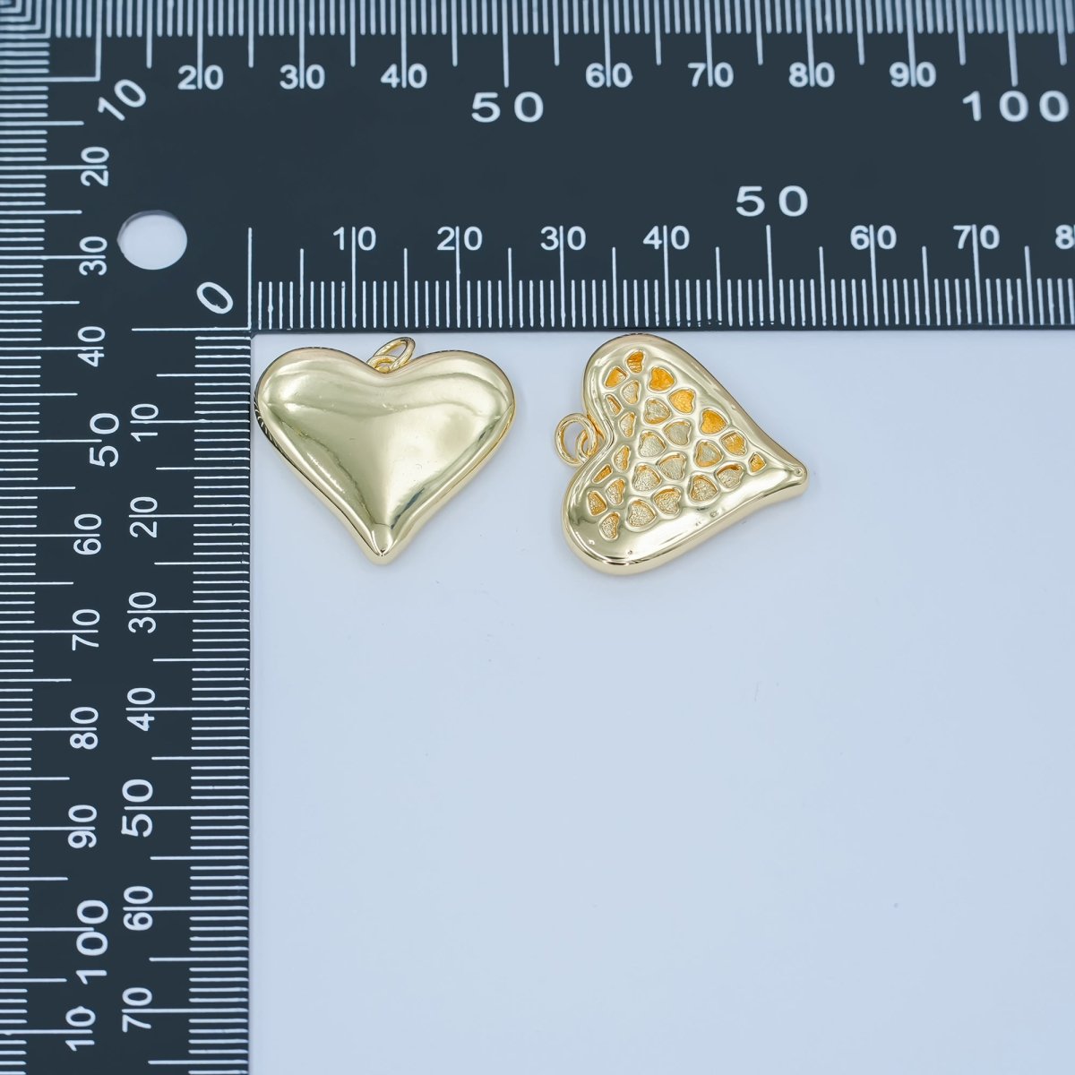 24K Gold plated Heart Minimalist Filigree Charm | N080 - DLUXCA