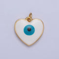 24K Gold plated Heart-Shaped Evil Eye Protection Charm | M-497 - DLUXCA