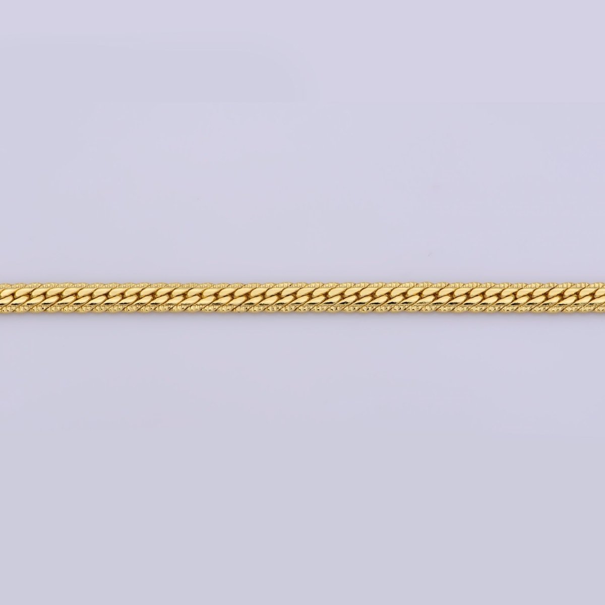 24K Gold plated Herringbone Chain Necklace, 19.5 Finished Chain For Jewelry Making, 4mm Width Herringbone Necklace w/ Lobster Clasps | CN-366 Clearance Pricing - DLUXCA