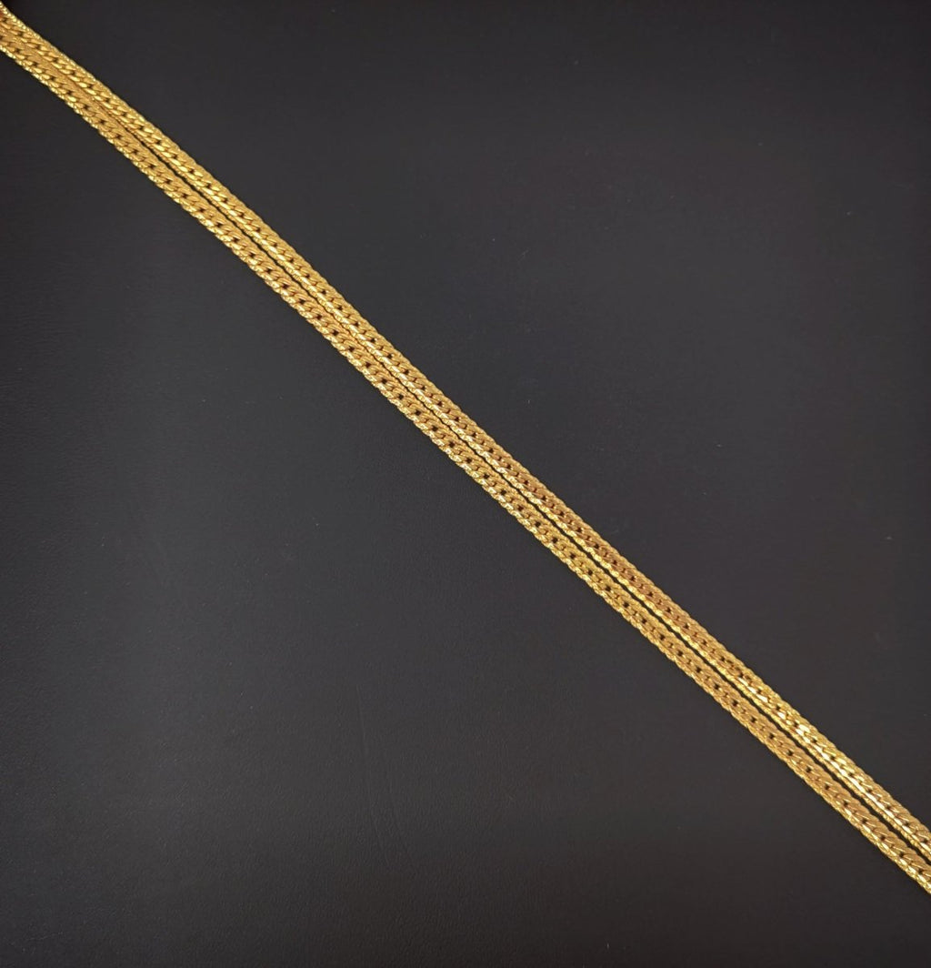 24K Gold plated Herringbone Chain Necklace, 19.8 inch Herringbone Finished Necklace For Jewelry Making, 3.1mm Herringbone Necklace w/ Lobster Clasps | CN-974 Clearance Pricing - DLUXCA