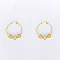 24K Gold plated Hoop Heart Earring 40mm Love Hoops P-134 - DLUXCA