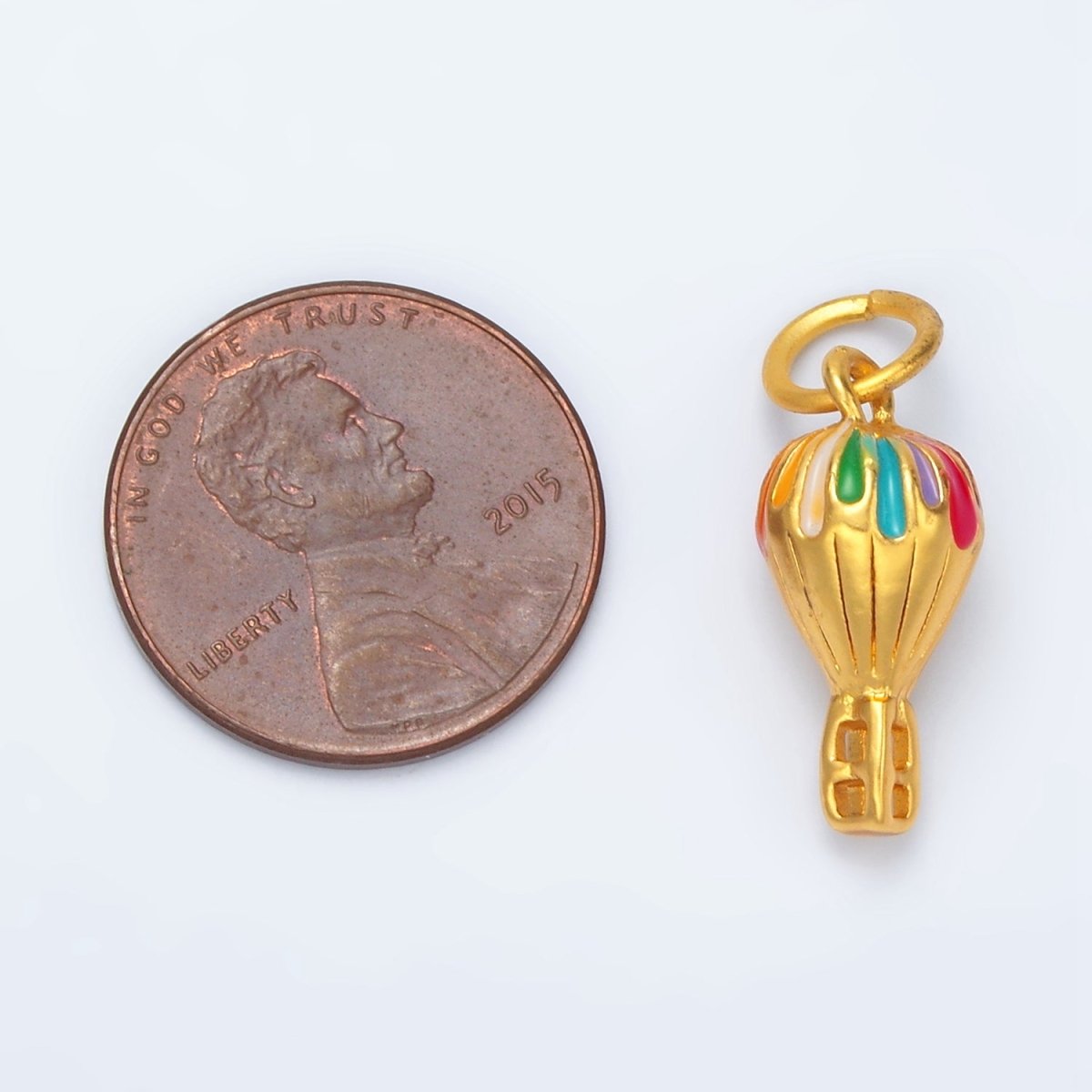 24K Gold plated Hot Air Balloon Small Enamel Charm | M149 - DLUXCA