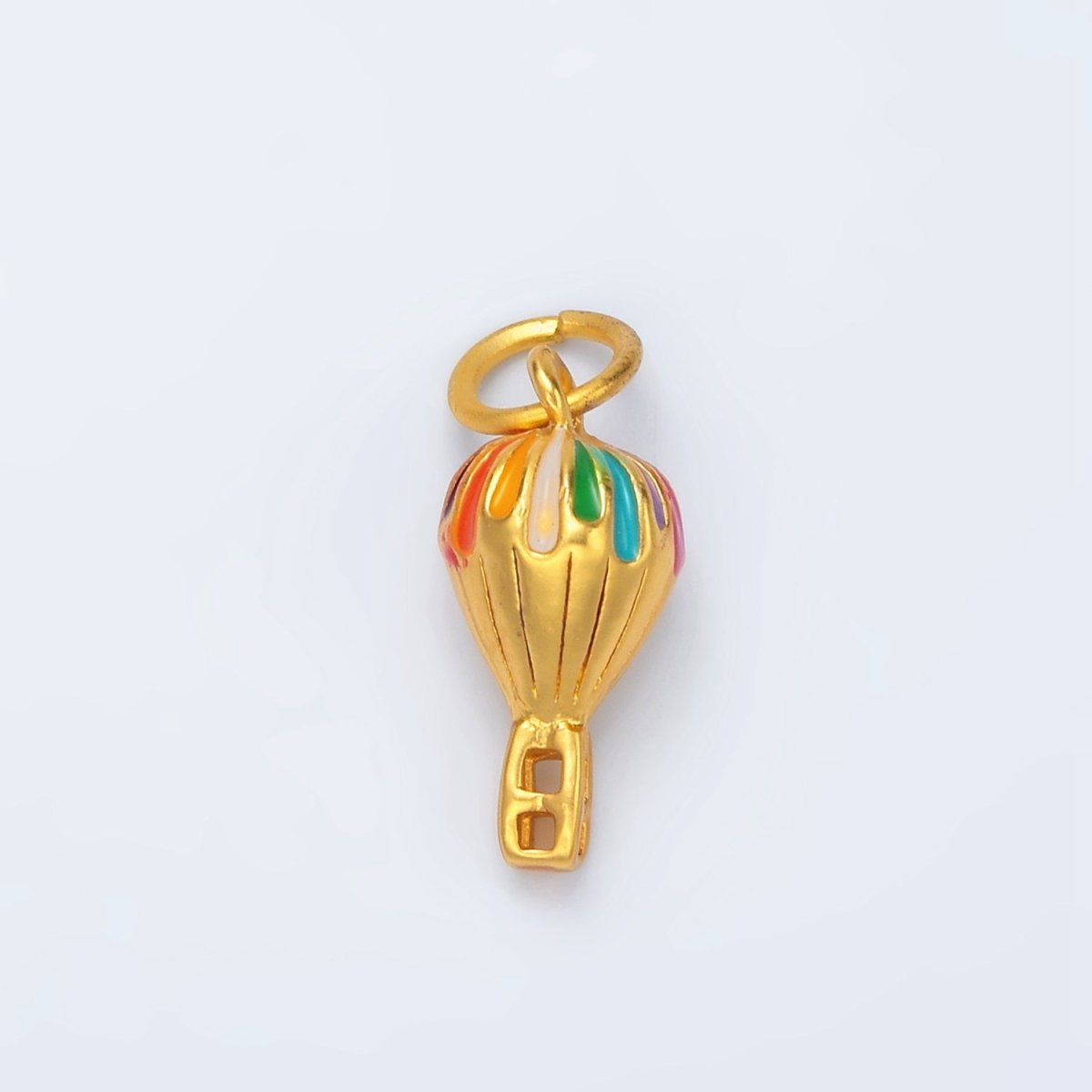 24K Gold plated Hot Air Balloon Small Enamel Charm | M149 - DLUXCA