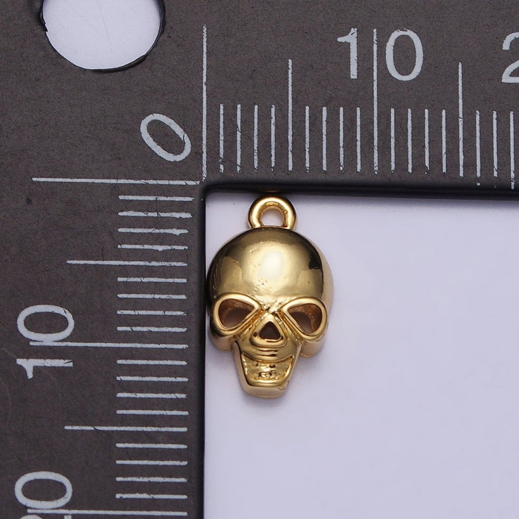 24K Gold plated Human Skeleton Skull Add-On Charm in Gold & Silver | AC341 AC342 - DLUXCA