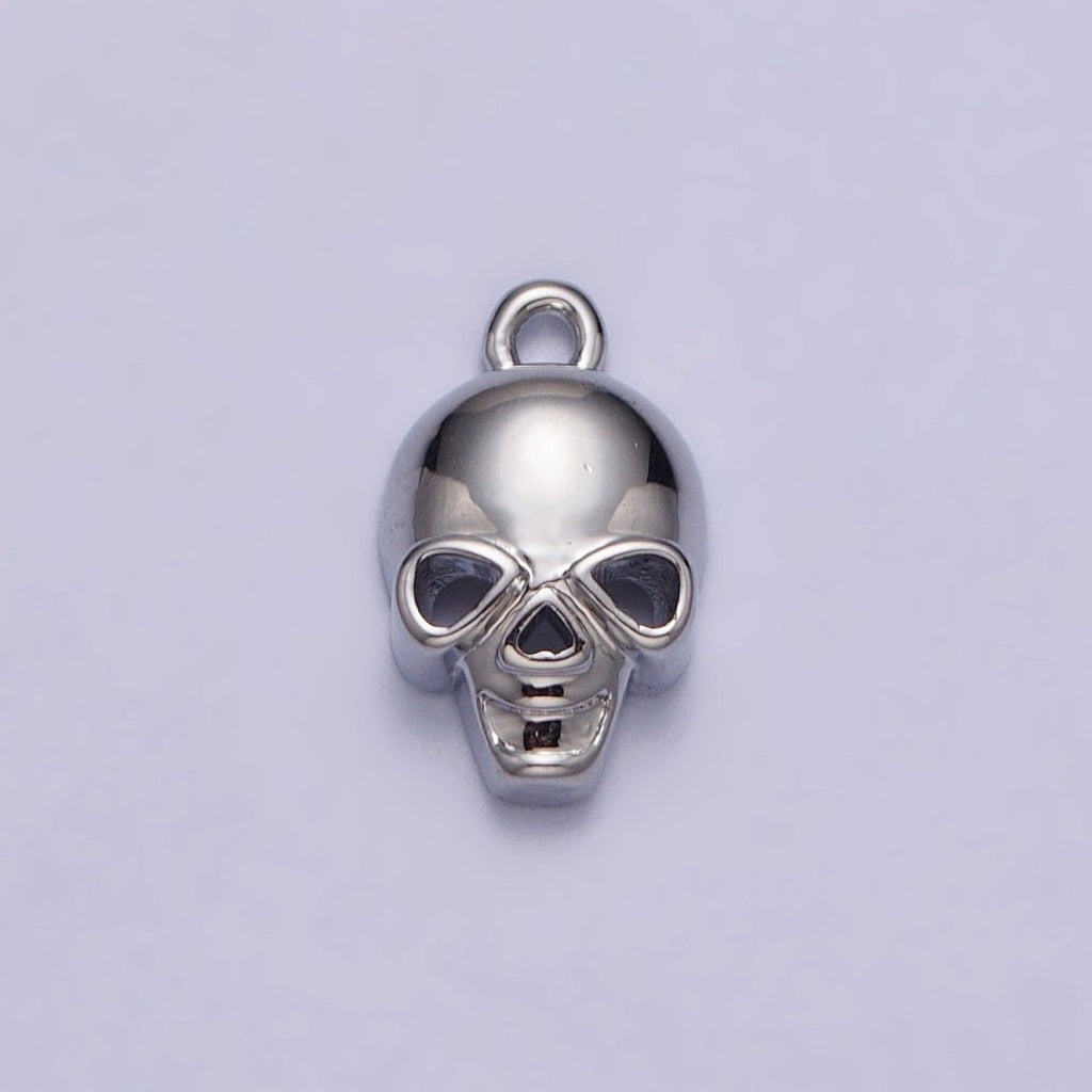 24K Gold plated Human Skeleton Skull Add-On Charm in Gold & Silver | AC341 AC342 - DLUXCA