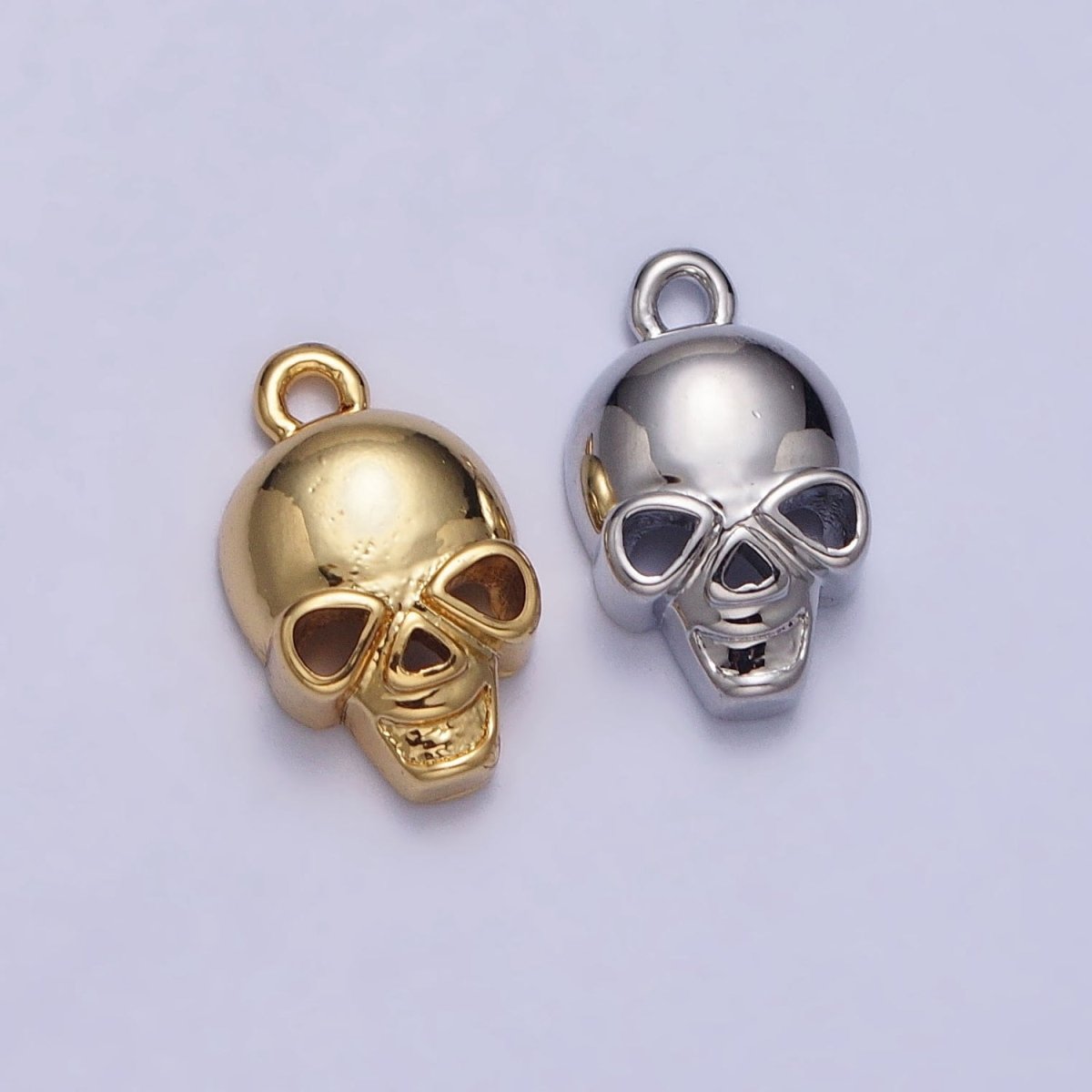 24K Gold plated Human Skeleton Skull Add-On Charm in Gold & Silver | AC341 AC342 - DLUXCA
