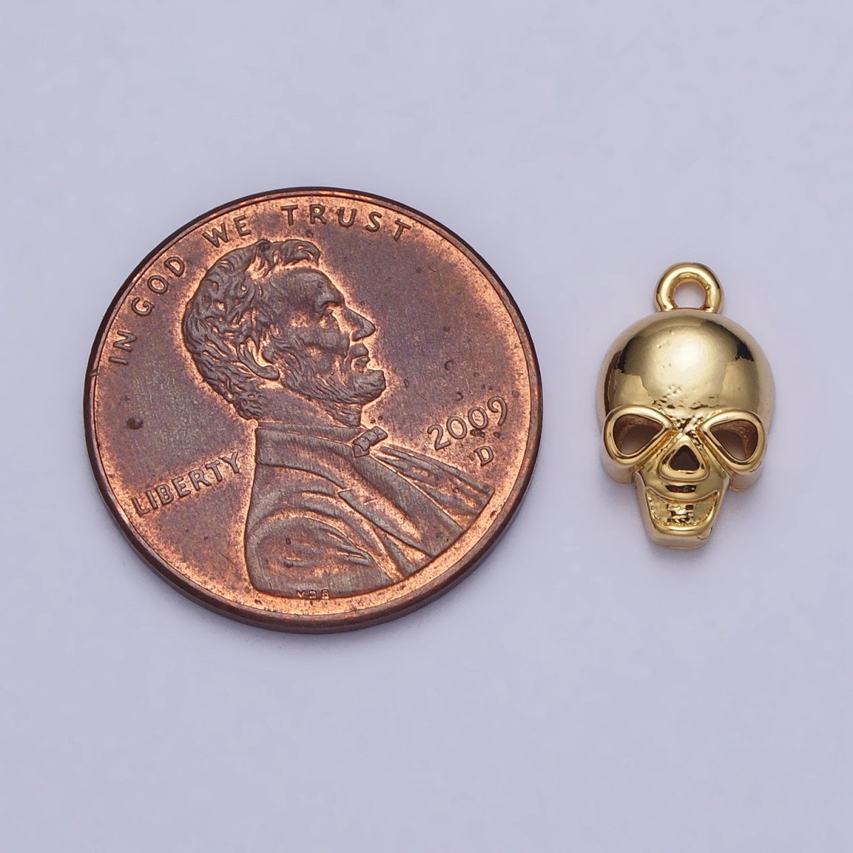 24K Gold plated Human Skeleton Skull Add-On Charm in Gold & Silver | AC341 AC342 - DLUXCA