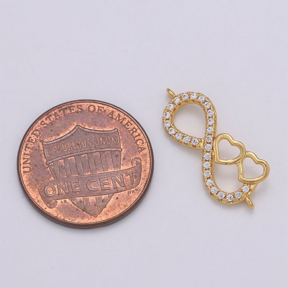 24K Gold plated Infinity Heart Connectors F-567 - DLUXCA