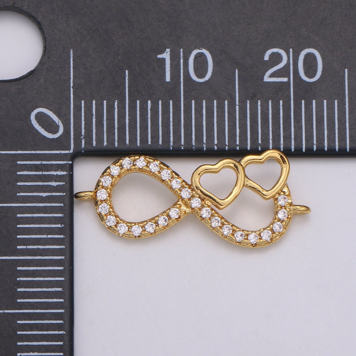 24K Gold plated Infinity Heart Connectors F-567 - DLUXCA