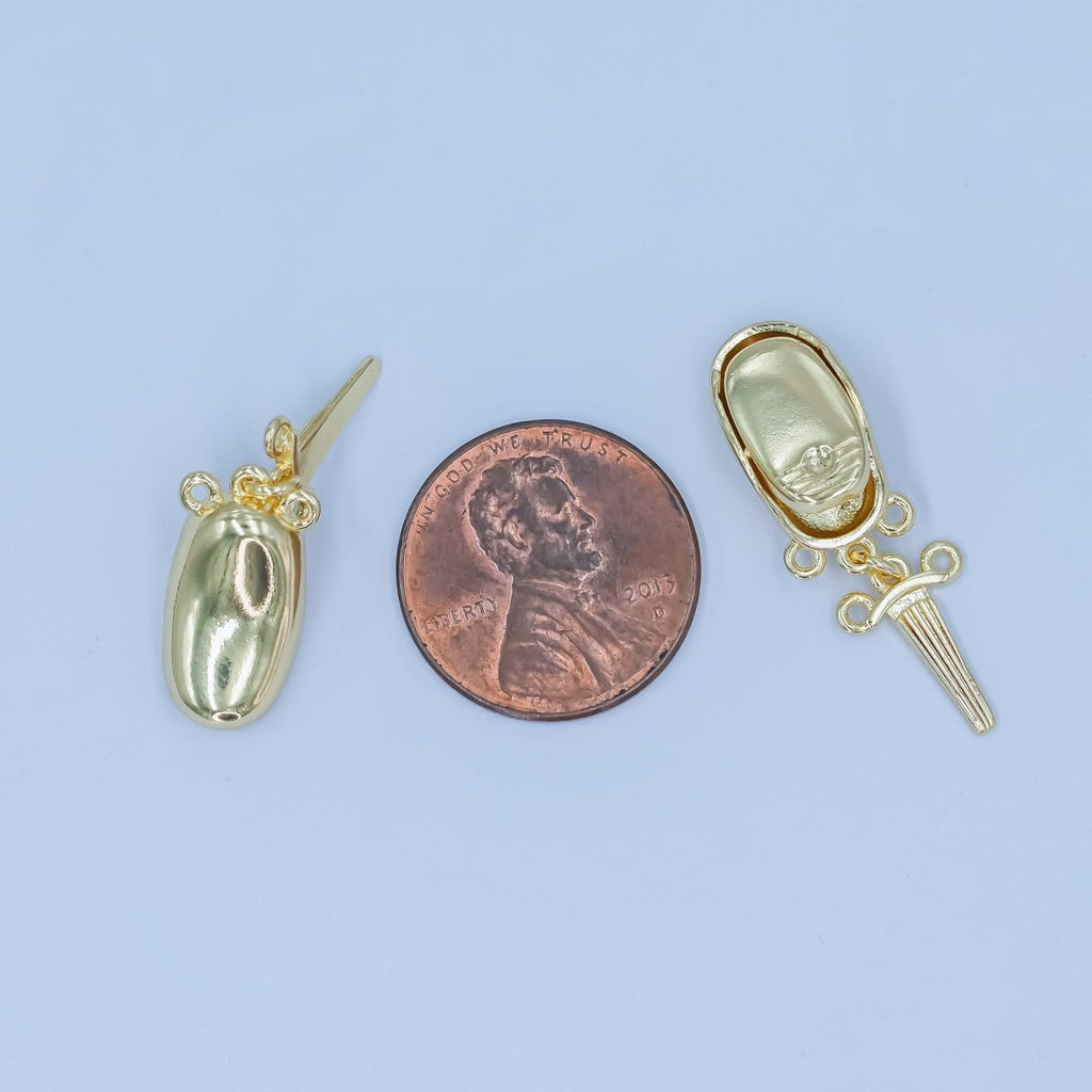 24K Gold plated Ingot Bean Buckle Closure Finding Set | Z1126 - DLUXCA
