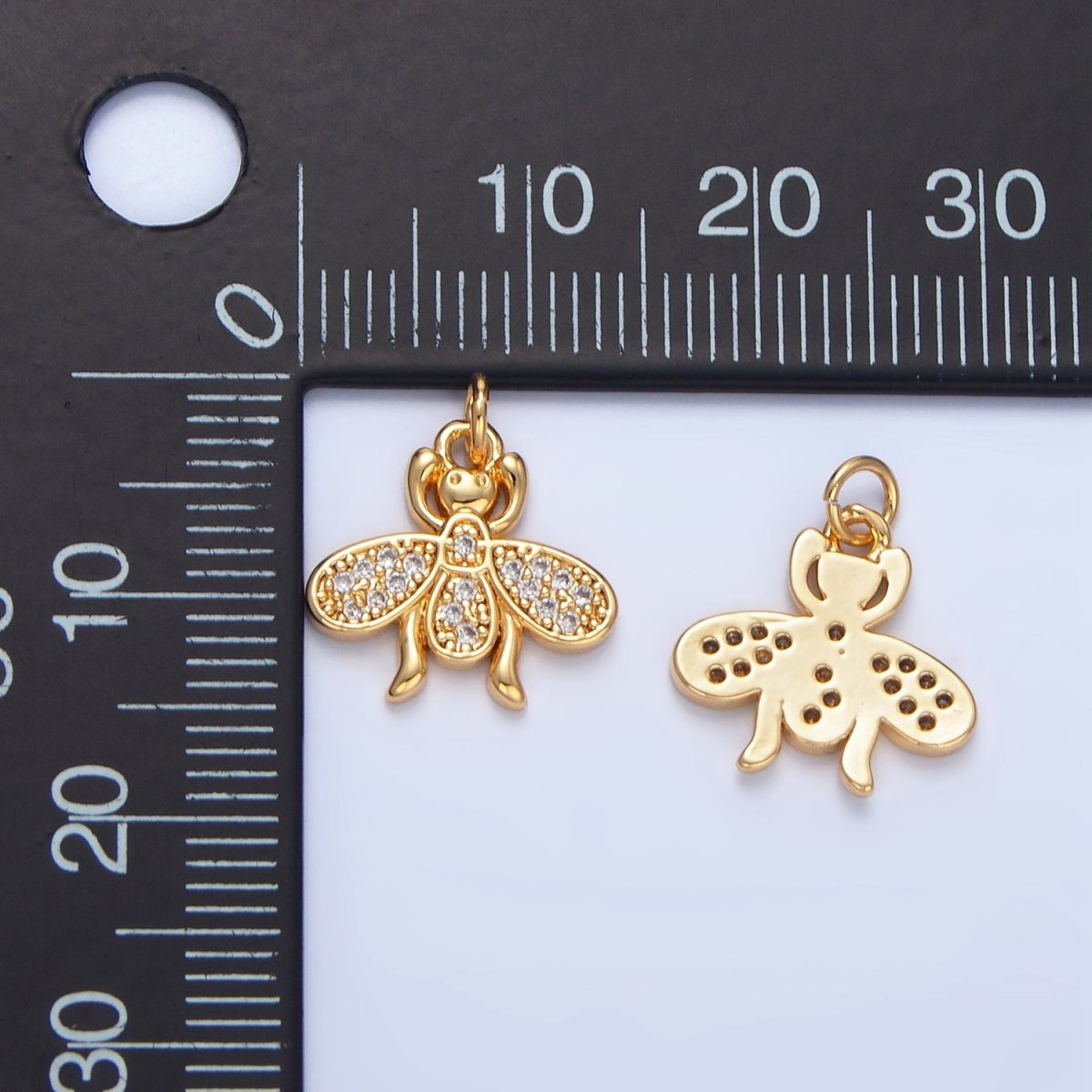24K Gold plated Insect Bug Animal Micro Paved CZ Charm | X870 - DLUXCA