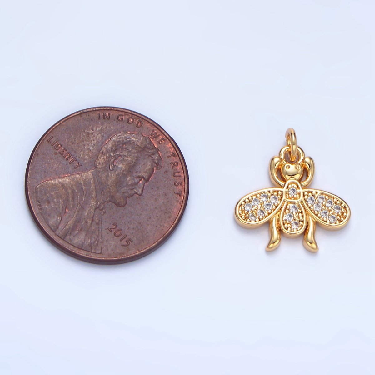24K Gold plated Insect Bug Animal Micro Paved CZ Charm | X870 - DLUXCA