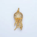 24K Gold plated Jellyfish Micro Paved CZ Charm in Gold & Silver | AG863