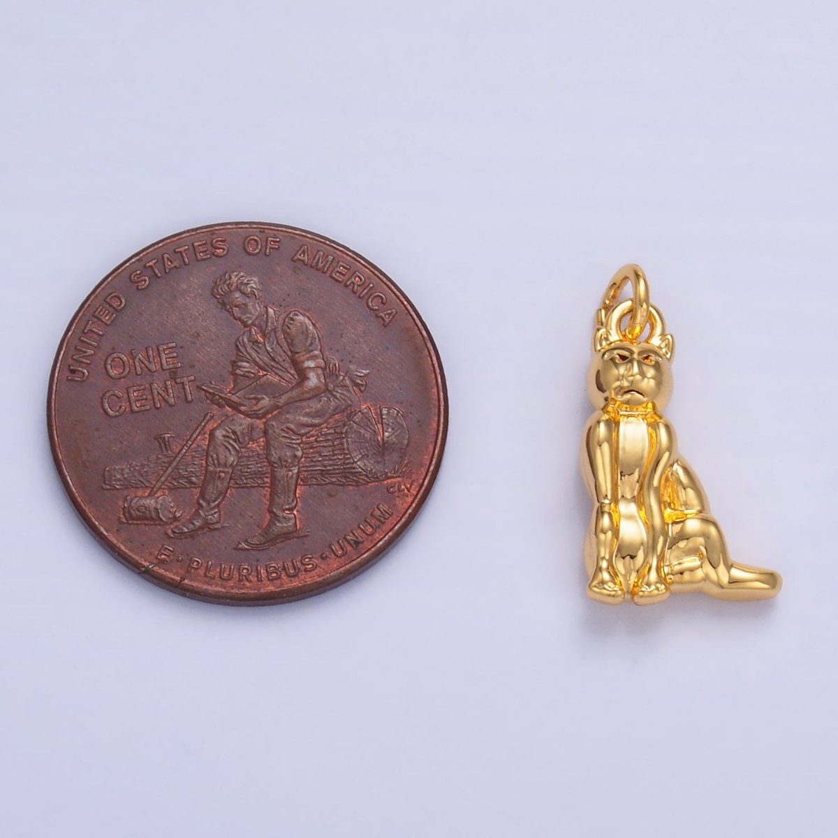 24K Gold plated Kitty Cat Multidimensional 3D Charm | N025 