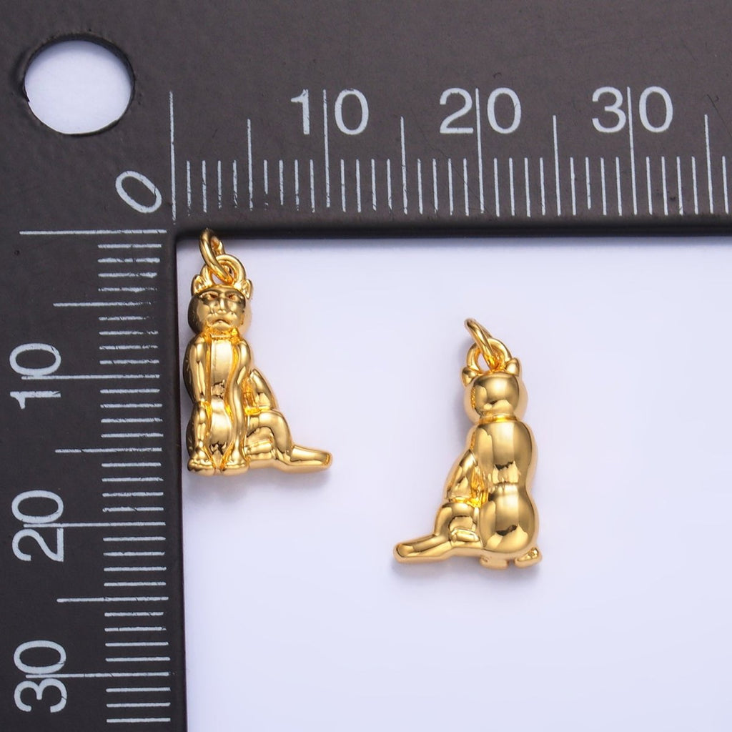 24K Gold plated Kitty Cat Multidimensional 3D Charm | N025 