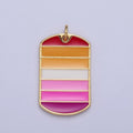 24K Gold plated LGBTQ Lesbian Pride Gradient Enamel Tag Charm | M-496 - DLUXCA