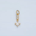 24K Gold plated Linear Clear CZ Rhombus Drop Charm | E738 - DLUXCA